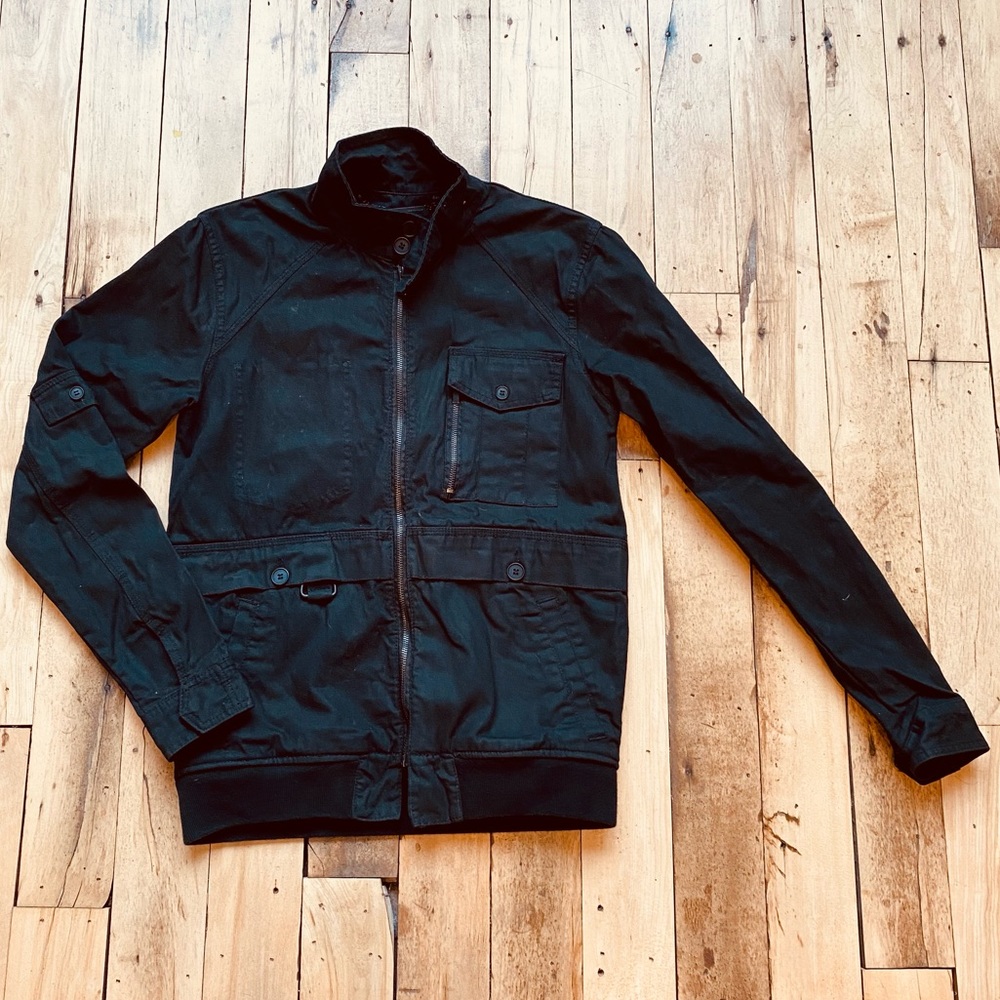 Comune Men’s Cargo Canvas Black Jacket